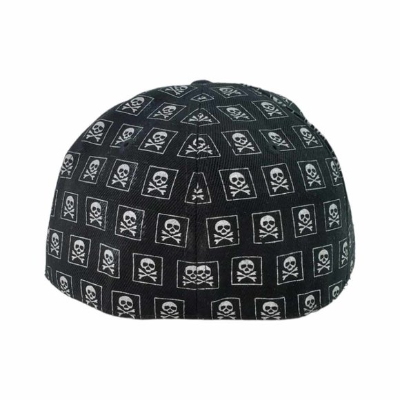 Haina Skull Hat 7 1/8 - Black, White - Picture 6 of 9